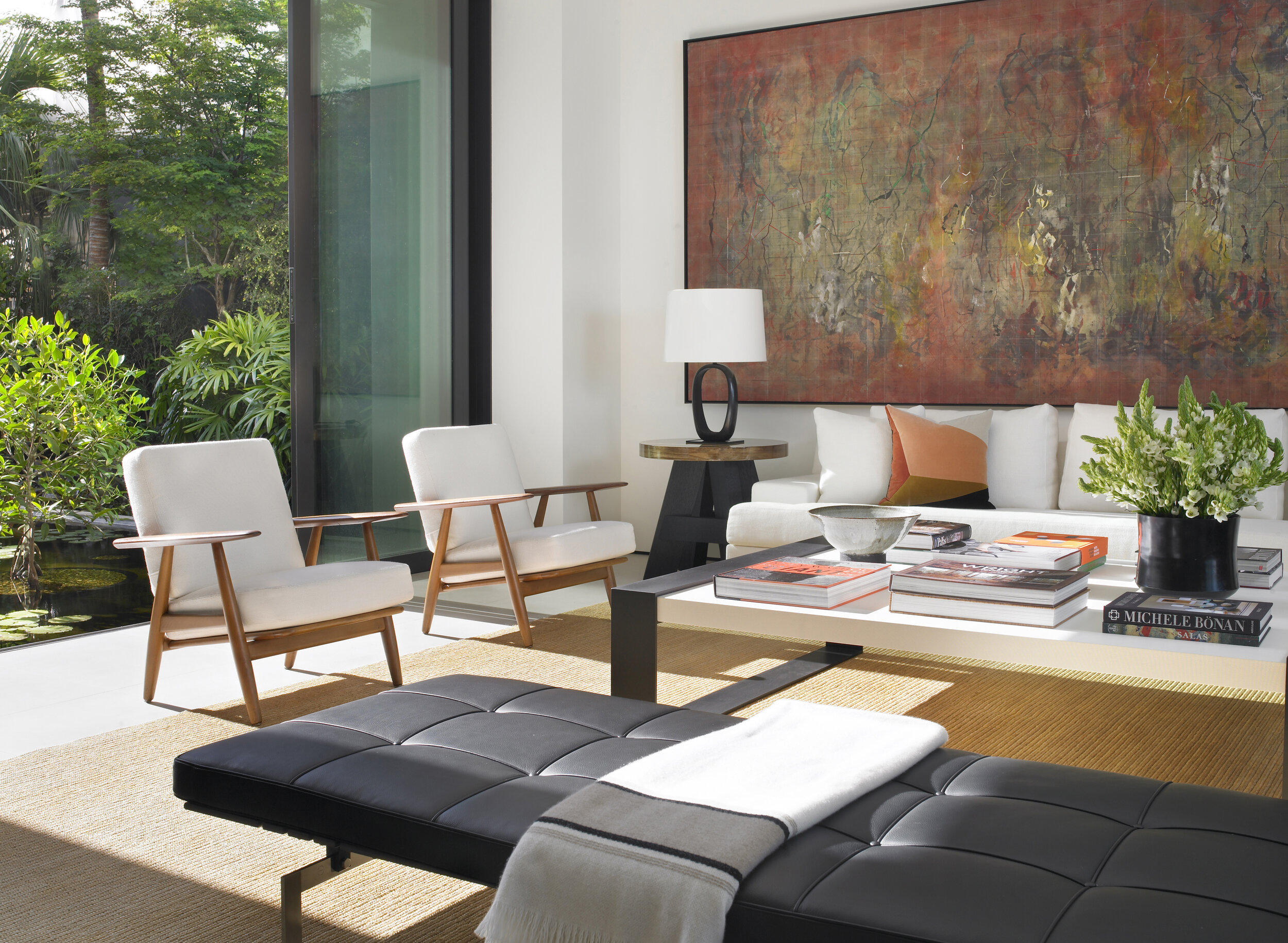 Furnished living room detail